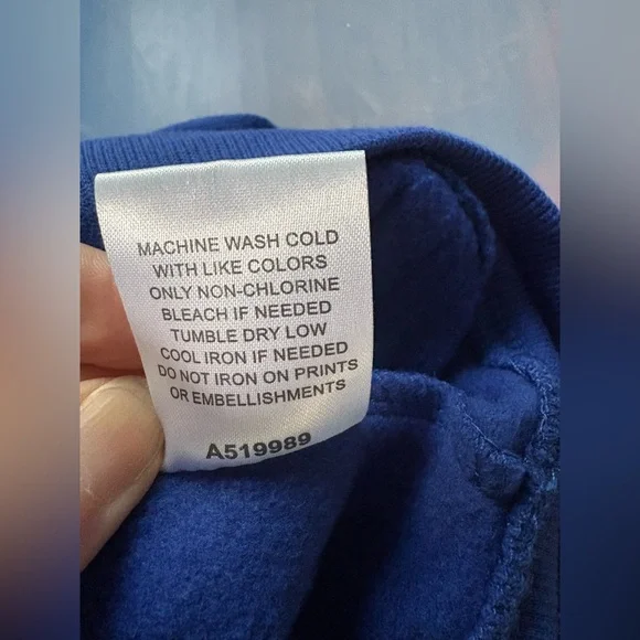 Buffalo Bills Hooded Pullover Blue and Red Sweatshirt - Picture 9 of 9